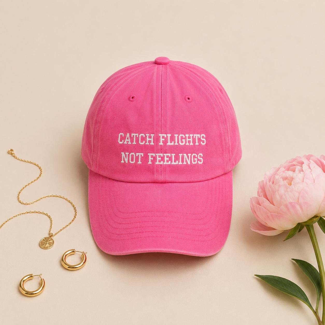 CATCH FLIGHTS NOT FEELINGS hat