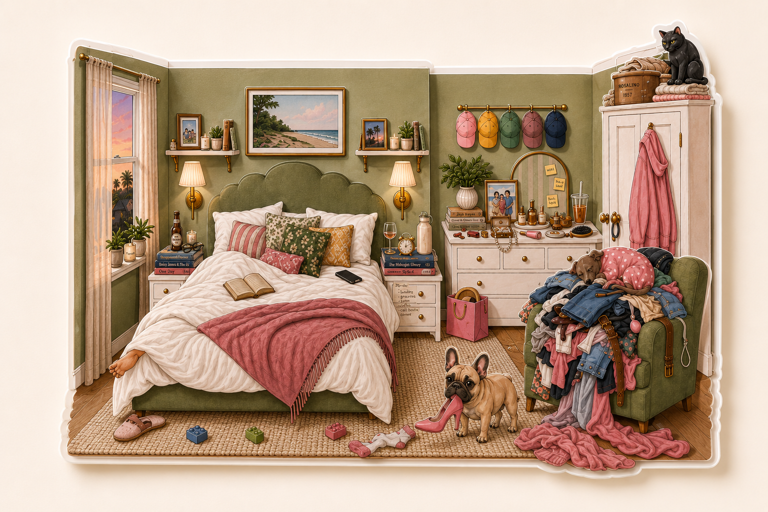 1 of 16 - Master Bedroom - Build-a-Scene 3D Collectible Stickers