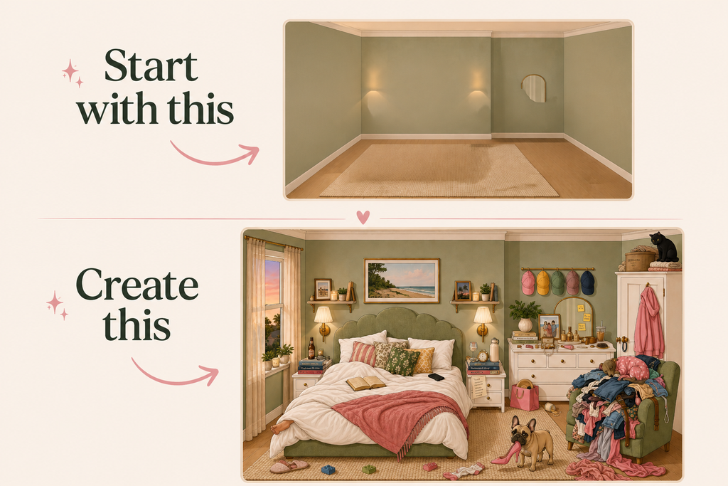 1 of 16 - Master Bedroom - Build-a-Scene 3D Collectible Stickers