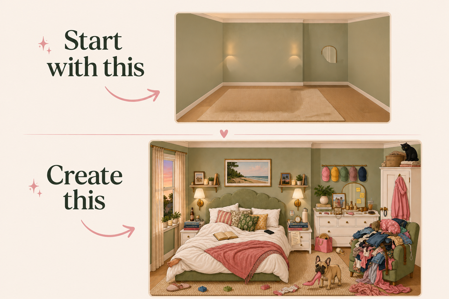 1 of 16 - Master Bedroom - Build-a-Scene 3D Collectible Stickers
