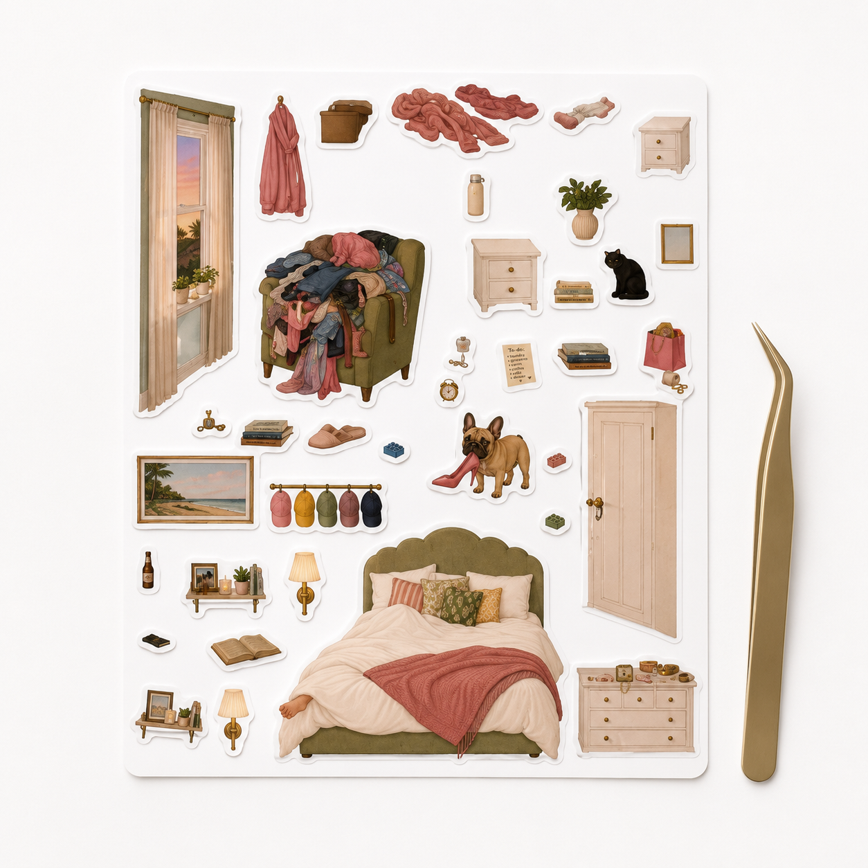 1 of 16 - Master Bedroom - Build-a-Scene 3D Collectible Stickers