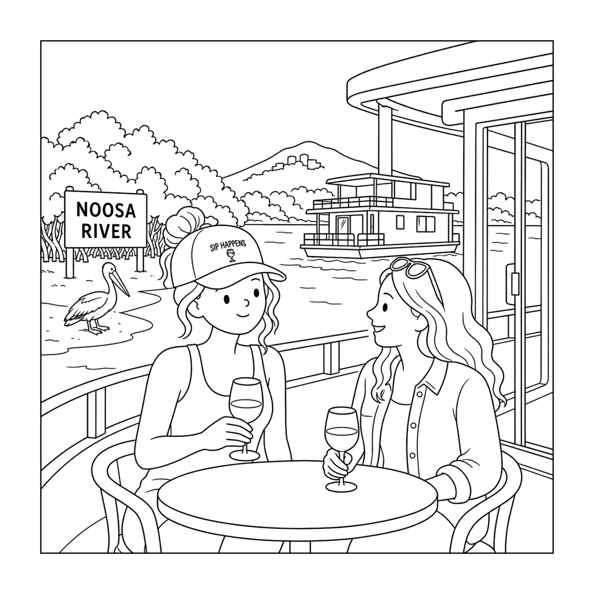 noosa river blank — original uncoloured interior page